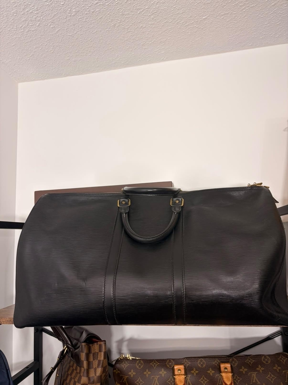 Louis Vuitton Black Epi Keepall 50